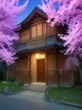 动漫网恋爱番青春契约封面，男女主角并肩站在学校屋顶，夕阳橙红色光晕